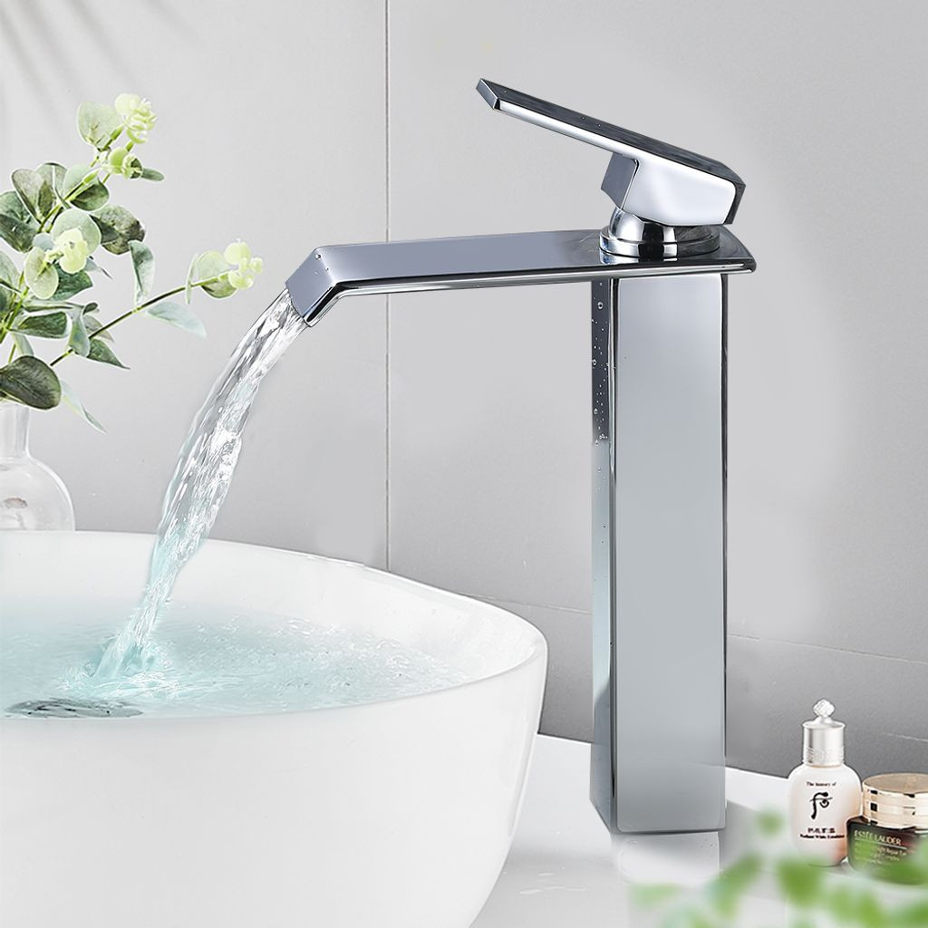 Badarmatur Wasserfall Wasserhahn Bad Hoch Waschtischarmatur  Waschbeckenarmatur Aus Messing Einhandmischer Mischbatterie Bad, Chrom throughout Mischbatterie Badezimmer