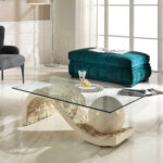 Design Couchtisch French Aus Glas Und Stein With Couchtische Glas