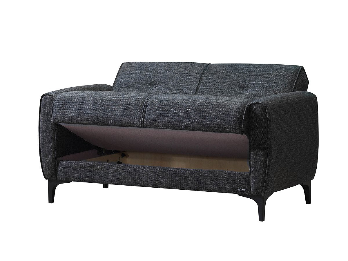 Einzelsofa 2-Sitzer Anthrazit 138 Cm Schlaffunktion - Sahin in 2 Sitzer Sofa Mit Schlaffunktion