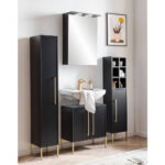 Highboard Badezimmer Saray 80 In Schwarz, B/H/T: 30,5/131/22 Cm In Highboard Badezimmer